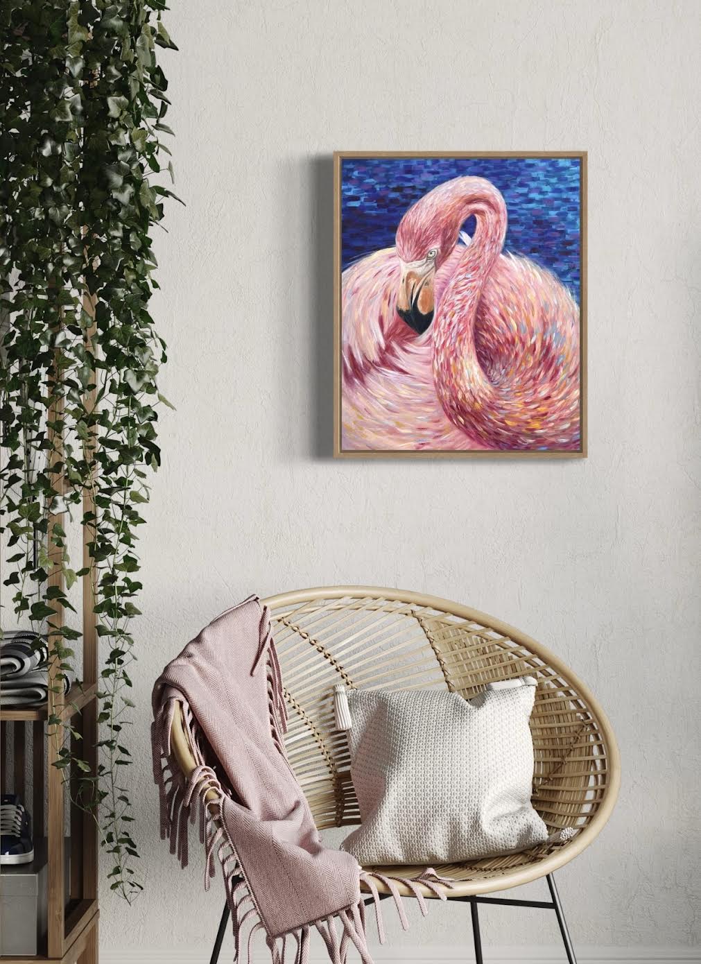 The Flamingo, 45x55 cm