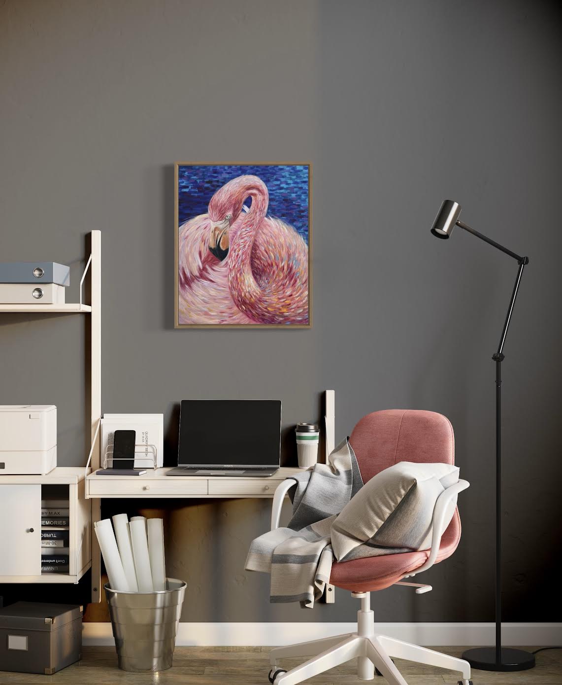 The Flamingo, 45x55 cm