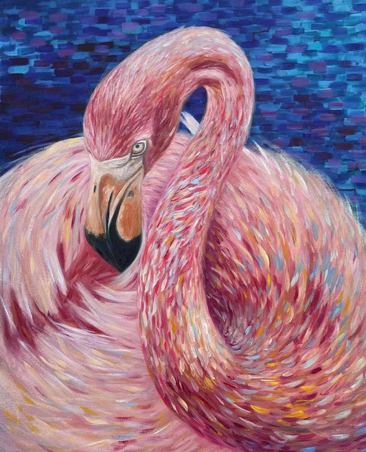 Der Flamingo, 45x55 cm
