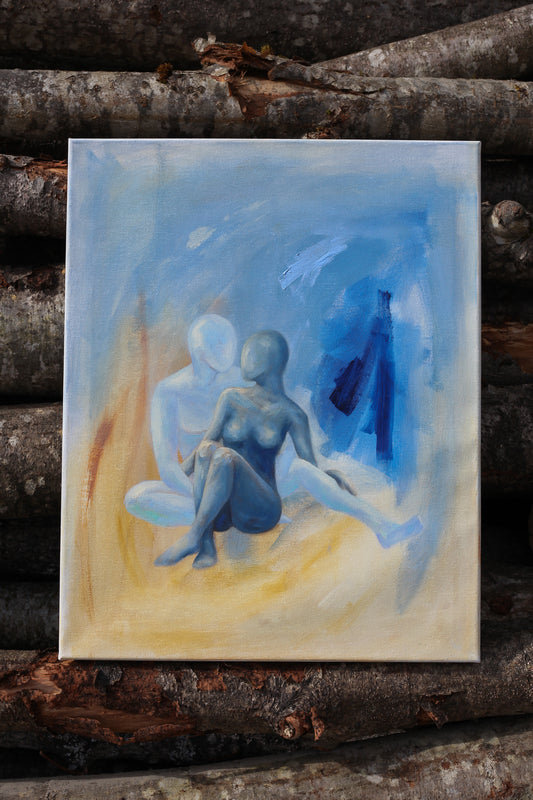 Dualität in Umarmung 40x50 cm 