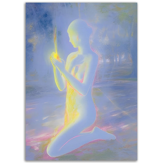 Light Worker - Spiritual Art Poster by Kaja Borgen. Discover serenity and inspiration with our spiritual art prints and posters. Elevate your sacred space with unique designs on museum-quality paper. Perfect for spiritual seekers and yogis.​​
