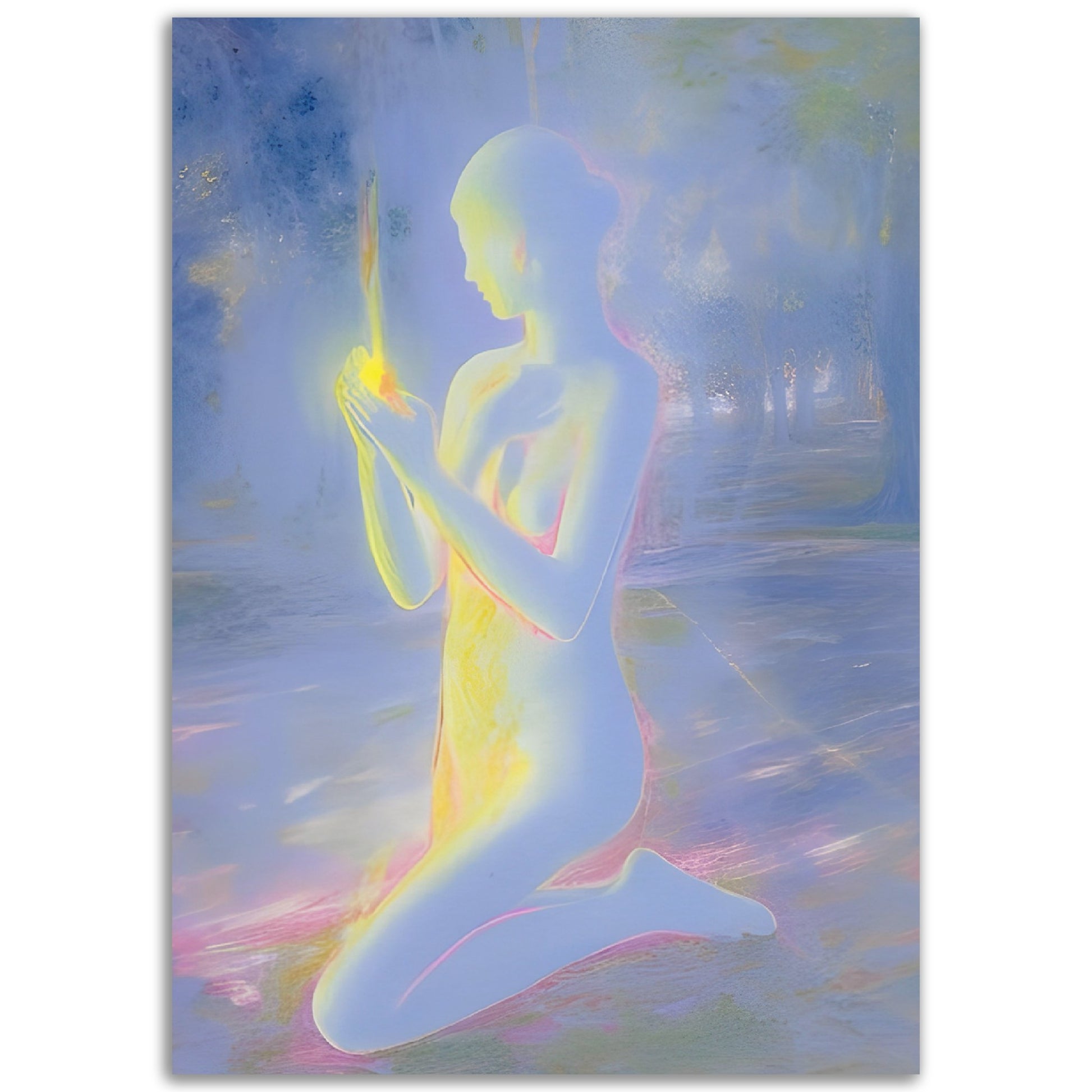 Light Worker - Spiritual Art Poster by Kaja Borgen. Discover serenity and inspiration with our spiritual art prints and posters. Elevate your sacred space with unique designs on museum-quality paper. Perfect for spiritual seekers and yogis.​​